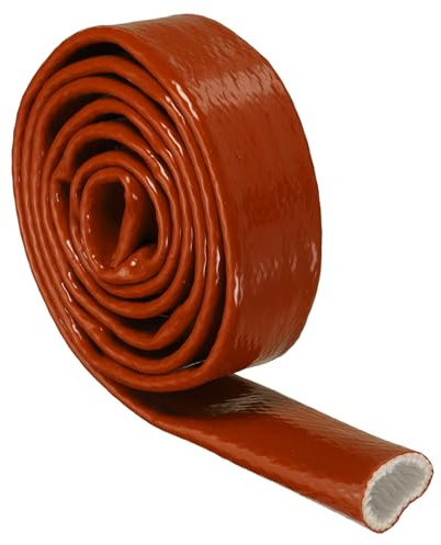 QUARKZMAN Fascia Termica In fibre Di Vetro 25mm x 2m Guaina Antincendio | Rivestita In Silicone, Protezione Termica, Per Tubi Automobilistici Cablaggi Elettrici