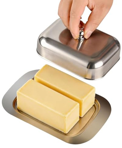 Mantequillera Acero Inoxidable Contenedor de Cocina Apto para Alimentos con