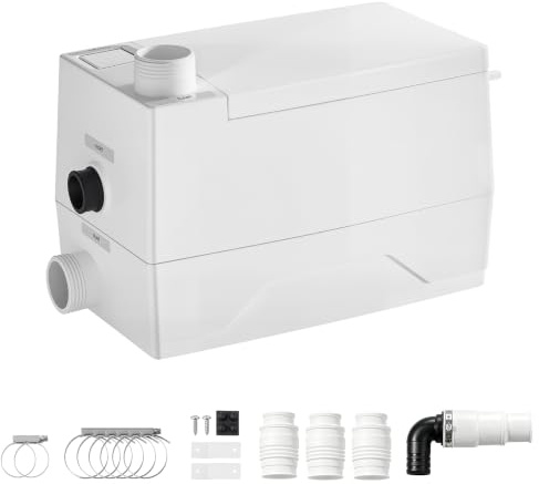 VEVOR Utility Sink Pump 350W 7200L/h Flow 26.2 ft / 8 m Head Drain Pump, Waste Water Disposal Machine with 3 Inlets, Portable & Powerful Performance, for Basement, Kitchen, Sink, Shower, Gray Water