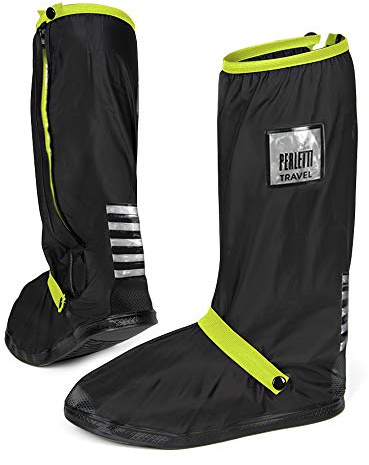 PERLETTI Cubre Zapatos Impermeable Lluvia Hombre Mujer - Cubrezapatos Protector de Zapatillas Impermeables Negro - Cubre Calzado Cubrebotas Nieve PVC Anti Barro Reutilizables (L 43/45, Verde Lima)