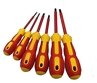 TOOLSTAR Insulated Screwdriver Set, 6PCS 1000V Phillips and Slotted Screwdriver Set Voltage Multi Screw Head Type Tools for Electricians Repairing