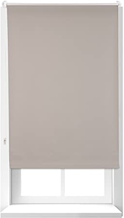 Relaxdays Thermorollo, blickdicht, Verdunkelungsrollo, Thermobeschichtung, Gesamt: 70x160 cm, Stoffbreite 66 cm, braun