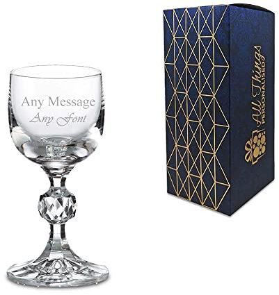Personalised Engraved 50ml Claudia Crystalite Liqueur Glass Gift Box Birthday Christmas Wedding