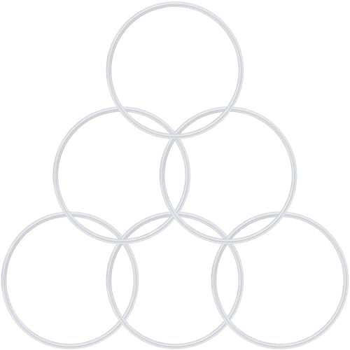 Mudder 6 Pieces Rubber Gasket Replacement Ring Seal White O Ring Compatible with Magic 250w Gasket for Replacement Parts Seal Cups Lids
