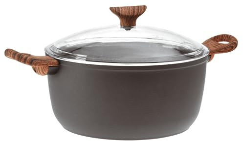 Casseruola Alta 2 Maniglie con Coperchio Antiaderente Nera Rock 'n' Rose 24cm Sambonet
