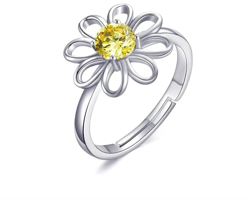 Philip Jones Adjustable Crystal Daisy Ring Created with Zircondia® Crystals