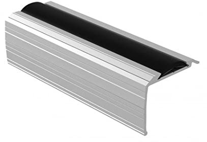 1 m Profil-Stufen-Extrusion Bus2 eloxiertes Aluminium, silberfarbener Gummieinsatz