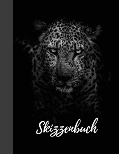 Skizzenbuch: Notizbuch mit Leoparden Design Groß, 8.5x11, 120 Seiten, zum Zeichnen, Taschenbuch für Frauen, Männer und Kinder