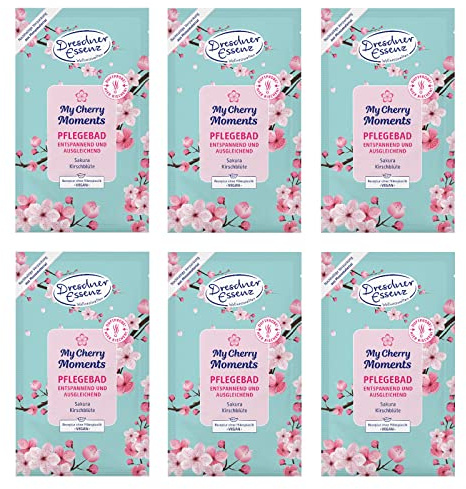 6er Pack Dresdner Essenz Pflegebad My Cherry Moments 6 x 60 g Badezusatz vegan