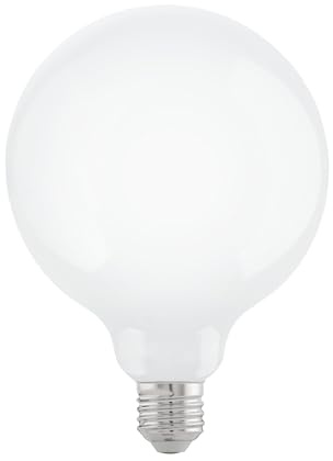 Eglo LED E27 dimmerabile, lampadina a globo, 7,5 Watt (equivalente a 60 Watt), 806 Lumen, illuminante bianco caldo, 2700k, lampada bianco opale, G125, Ø 12,5 cm