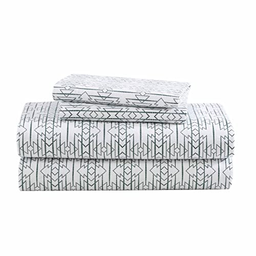 Eddie Bauer- Queen Sheet Set, Cotton Flannel Bedding Set, Brushed for Extra Softness, Cozy Home Décor (Wildwood Green, Queen)