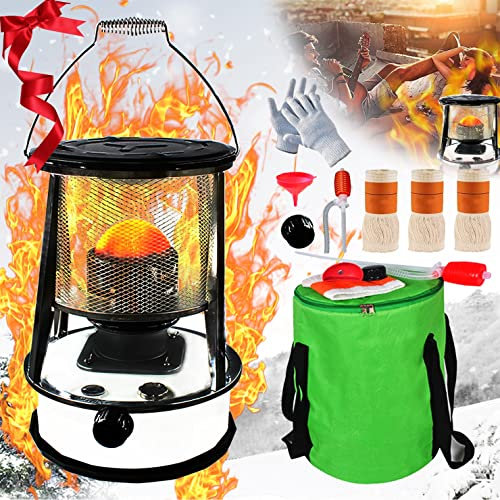 Petroleum stove for interiors, petroleum heating heater with fall protection, portable efficient petroleum heating inside with 3 wicks, for outdoor camping barbecue , white, 6l/590 ( Color : White Wei