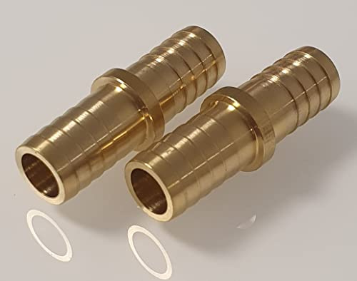 2er Set Messing Schlauchanschluss: Vielseitige Schlauchverbinder und Adapter in verschiedenen Größen, inklusive Reduzierungstücke für Garten und Sanitär (12mm/12mm)