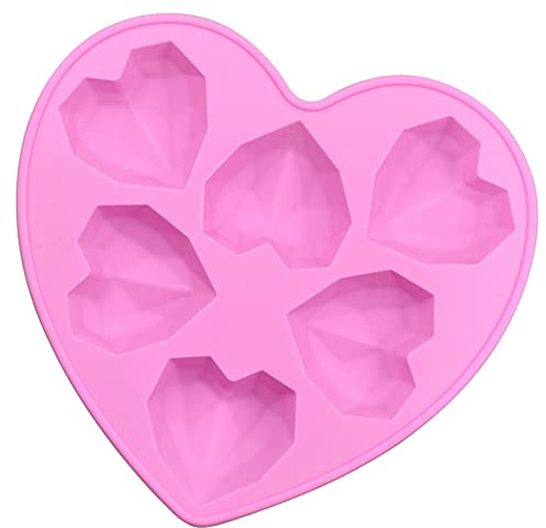 Heart Shaped Silicone Mold 6 Cavity Non-Stick Silicone Mold Chocolate Moulds DIY Bakeware Molds for Baking