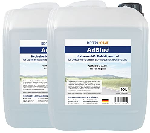 Richter Chemie AdBlue 20L Harnstofflösung gemäß ISO 22241 | inklusive Flex-Ausgießer