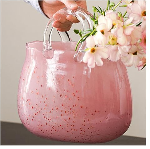 HJXBD888 Vase Fraise, Vase Main Vase en Verre Transparent Vase Fraise, Cadeau pour Votre Petite Amie,éPouse,MèRe,Style1