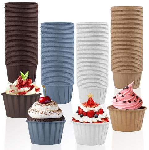 VFANDV 200 Pezzi Pirottini per Muffin in Carta, Stampi Cupcake e Pirottino Usa e Getta per Panifici, Catering, Matrimoni e Compleanni