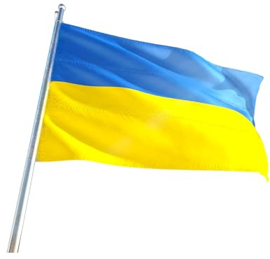 Bandiera dell'Ucraina | Bandiera ucraina | Glaciale | Glaciale | 90 x 150 cm | Giallo Blu | 3 x 5 ft | Bandiera di Cey (Ucraina)