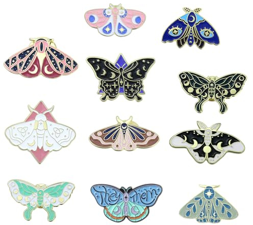 11 Stück Schmetterling Brosche Emaille Glühwürmchen Motte Insekt Anstecknadel Hutnadel Abzeichen Kleidung Rucksack Zubehör