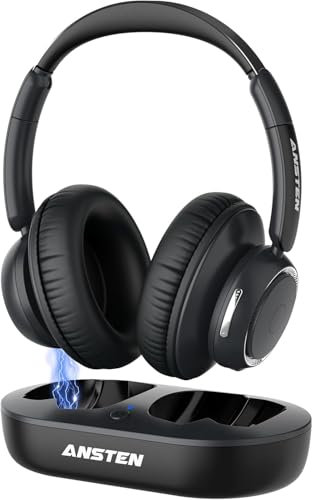 ANSTEN Wireless Headphones for TV Listening, TV Headphones Wireless with Charging Dock, Plug and Play, 45 Hrs Audio Playtime, No Audio Delay