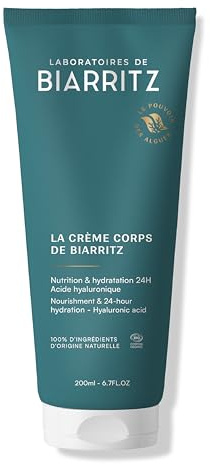 Biarritz Laboratoires - Crema Corpo Biarritz Bio 200 ml | Nutrizione e idratazione 24H, Formula vegana, certificata biologica, prodotta in Francia