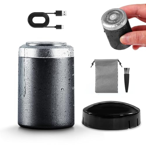 Mini Afeitadora Eléctrica para Hombres, IPX7 Resistente al Agua, Máquina de Afeitar Húmedo/Seco, Cortabarbas Portátil Impermeable, Recargable por USB, para Casa, Viaje, Oficina