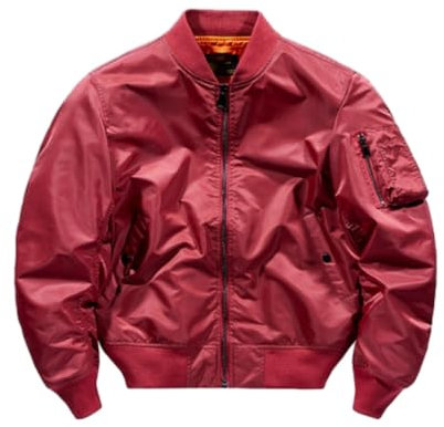 ZEMALON Langarm Jacke Herren Casual Mode Gutaussehend Lichtjacke Regular Fit Sport Übergangsjacke Jugend Persönlichkeit Trend Outdoorjacke H-Red 3XL