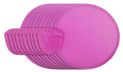 LOVIVER Lot de 10 éventails Pliables Ronds de 20 Cm de Diamètre, Classiques D'été avec Sac, Disques Volants Portables Pliables pour Spectacle, Rose