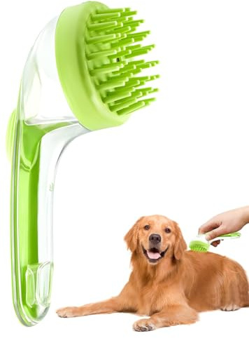 Spazzola da Bagno per Animali Domestici - Pennello con Dispenser per Shampoo, Ideale per Cane e Gatto a Pelo Corto o Medio