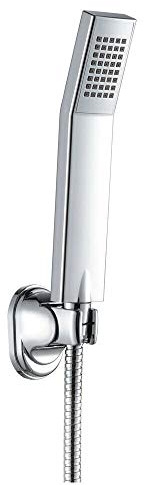 Gebürstetes Nickel Aufputz-Einhebel Wannenmischer-Dusche Set | Edelstahl Badewannenarmatur mit 1.5 m Handbrause & Duschschlauch