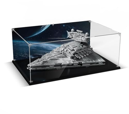 Acryl Display Case Kompatibel mit Lego Imperial Star Destroyer (nur Box, kein Modell), Staubdichtes Transparentes HD Backdrop Display Case für Lego 75394