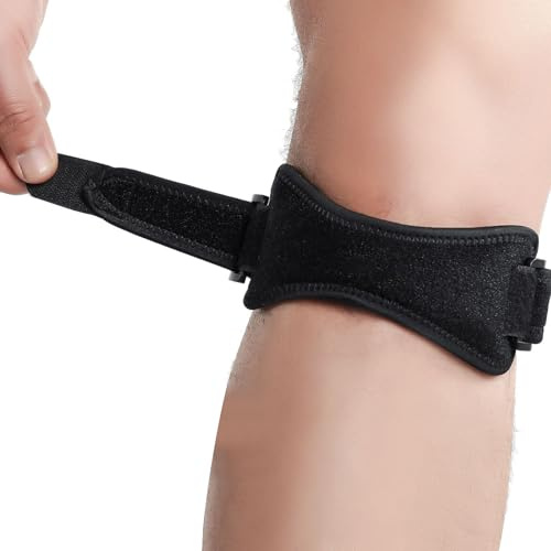 Ginocchiera da uomo | Ginocchiera con stabilizzatori laterali, fasciatura di supporto stabilizzante traspirante regolabile per corsa a piedi e passeggiate sportive da basket