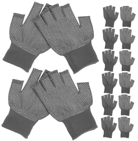 Angoily 8pairs Fingerless Gloves for Men Nonskid Work Gloves for Industrial Gardening and Warehouse Use Comfortable and Breathable