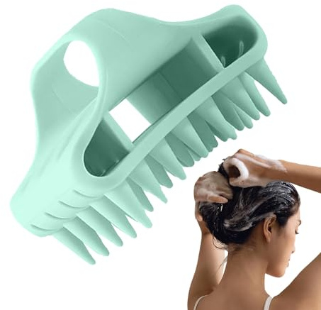 Masajeador De Silicona Para Cabello - Exfoliador Ergonómico Para El Cabelludo - Cepillo Masajeador De Uso Manual De Silicona Para Champú Con Uso En Húmedo Y Seco Para Ducha Baño Y Viaje