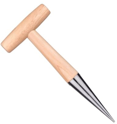 SHINEOFI Herramienta de Jardinería Profesional Sacabocados con Mango Ergonómico de Madera Perforadora Portátil para Trasplante Siembra y Abonado Huertos y Plantaciones
