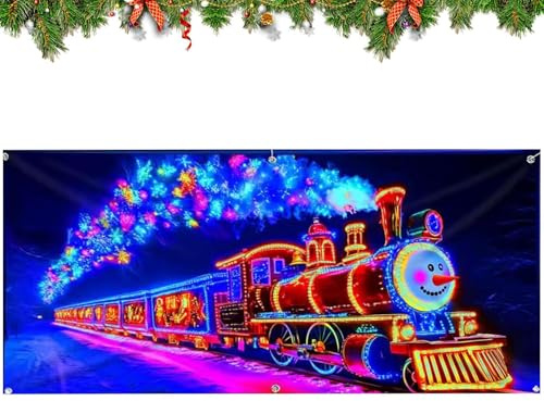 Copertura della porta del garage di Natale, decorazione a LED per feste interni ed esterni, tela decorativa per garage in inverno e Natale, per portico patio casa festa giardino