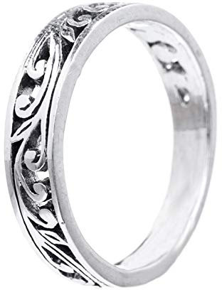 Windalf Fairy Ring LUCIA h: 0.4 cm Feenhafte Ornamentik Midi-Ring 925 Sterlingsilber (Silber, 56 (17.8))