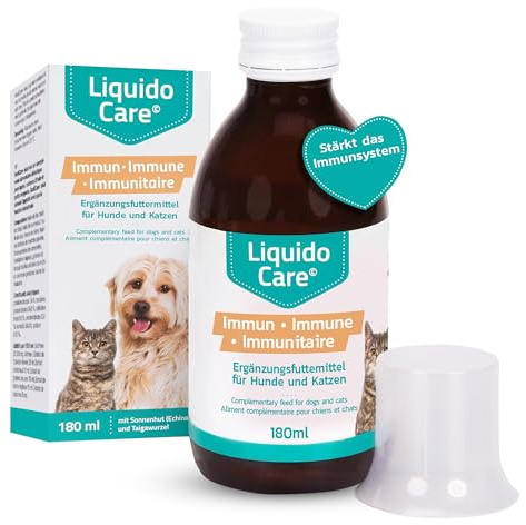 Liquidocare Immun 180 ml – Ergänzungsfuttermittel für Hunde & Katzen – Flüssiges Tonikum zur Stärkung des Immunsystems – mit Sonnenhut & Taigawurzel, frei von Konservierungsstoffen