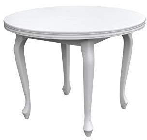 Mirjan24 Esszimmertisch S04 Fi, Oval Esstisch, Praktischer Auszugstisch, Farbauswahl, Tisch für Esszimmer, Küchentisch, Ausziehtisch (Weiß, 100x140 cm)