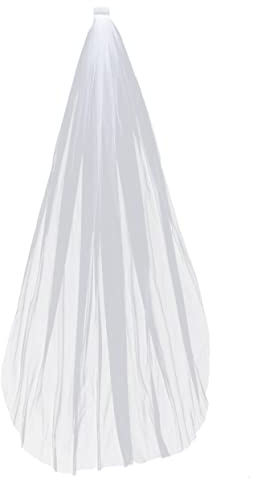 Amosfun Brautschleier langen weißen Schleier einschichtig mit Kamm lang 0 8 einfache elegante Hochzeitsaccessoires für weibliche Frauen Dame