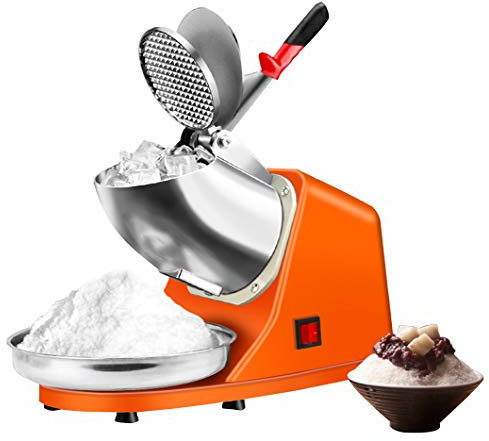 Electric Ice Shaver Machine Snow Cone Maker Stainless Steel Blade Heavy Duty Ice Shaved Crusher for Home and Commercial Use 187 Lb/hr