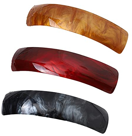 Automatische Haarspange, 3 Stück Klassische Retro Haarspangen Französische Haarspangen Acryl Haar Clips für Damen Feines Haar Mitteldickes Haar