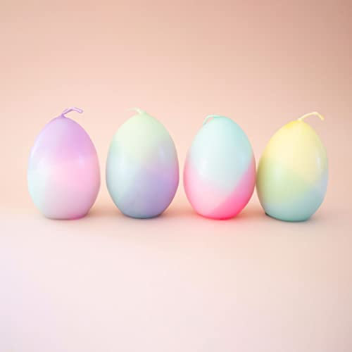 Madam ERLE - Set di 4 candele per uova Dipdye | KIRA | Uova di Pasqua | Colorate con gradiente di colore pastello neon | candela uovo