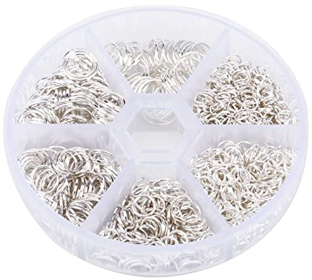 LUTER 1000st Öppna Hoppringar O-ringar i Metall Silver för Smyckesdekoration Obruten Metall Öppna Hoppringar Elegant (4 mm 5 mm 6 mm 7 mm 8 mm 10 mm)