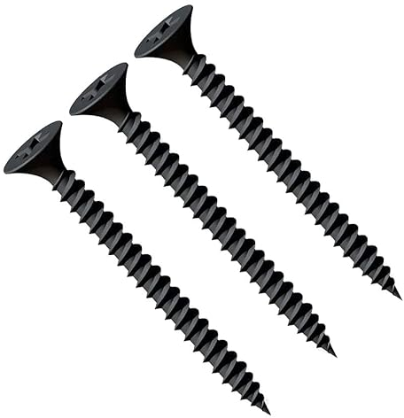 3.5X41mm Trockenbau-Schwarzschrauben, Gipshrauben, selbstschneidender Kreuzschlitz-Senkkopf, Feingewinde, scharfe Spitze, Phosphat schrauben für Gipskarton-auf-Metall-Bolzen, Stahlprofil (50 pcs.)