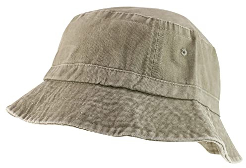 Armycrew Herren XXL Oversize Pigment Dyed Washed Bucket Hat Fits Up to 3XL Schlapphut, Kaki, XXL/3XL