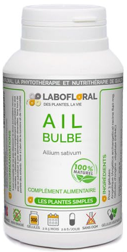 Ail bulbe Labofloral 150 gélules dosées à 270 mg - Complément alimentaire - Fabriqué en France
