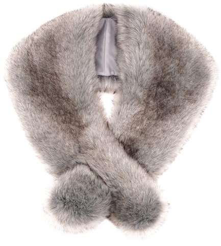 Futrzane Siberian Stola - 20er Jahre Faux Pelzstola Damen - Kunstpelz Fellkragen