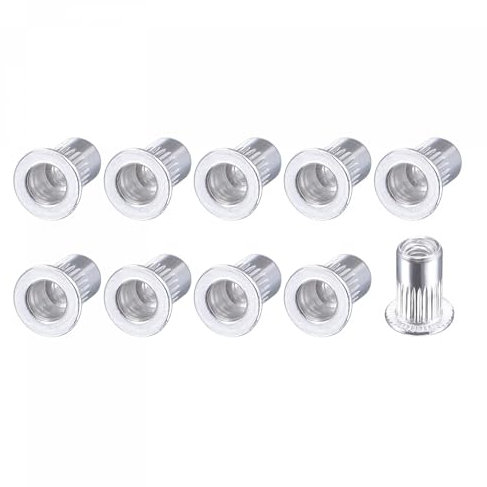 METALLIXITY Rivet Écrous (M3) 50pcs, Aluminium Alliage Moleté Corps Filetage Inserts Écrou - pour Meuble Mécanique Fixations, Argent Ton