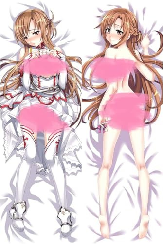 RuiHao Anime Kissenbezug Für Ecchi Anime Mädchen Naked Waifu Hentai Manga,Anime Pillowcase Digitaler Doppelseitiger Druck Kissenbezug,Seitenschläferkissen Bezug,Bedding Umarmungskissen Bezu